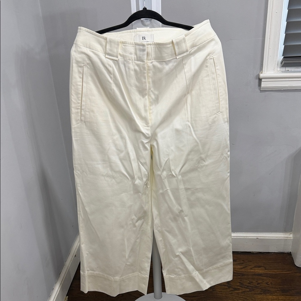 Banana Republic White Wide-Leg Trousers